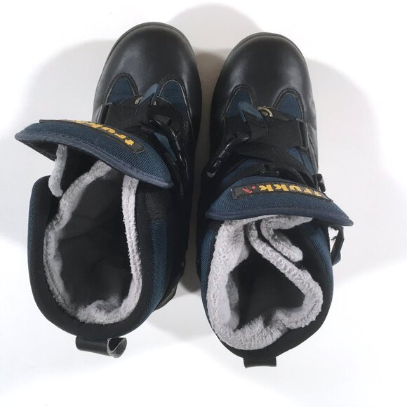 Trukke Snowmobile Winter Snow Boots Mens Size 8 Black Blue Waterproof - Picture 4 of 9